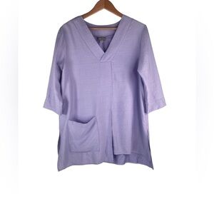 Niche Light Purple Rayon Blend Tunic Top Pocket Size M